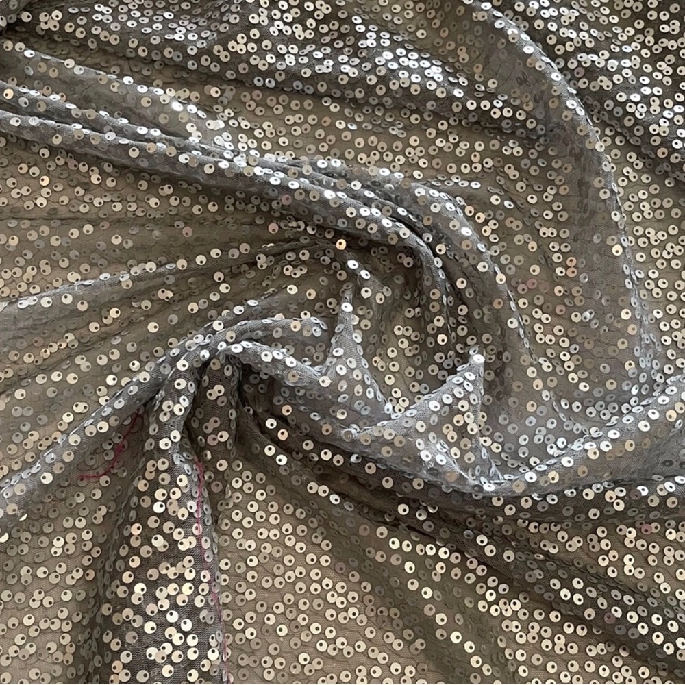 Silver Fancies Sequin Assorted Fabric